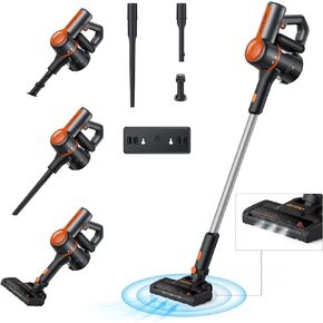 Aspiron Cordless Vacuum Cleaner, 6 in 1 Vacuum Cleaner with HEPA Filter, Powerful Brushless Motor Lightweight Stick and Handheld Vacuum, Rechargeable Long Runtime Vacuum for Pet Hair, Car, Hard Floor