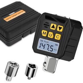 1/2" Drive Digital Torque Adapter, 12.54-250.8 Ft-lb/17-340 Nm Digital Torque Adapter Set with 3/8" and 1/4" Adapters, Buzzer & LED Flash Notification for Motorcycle Car Repair