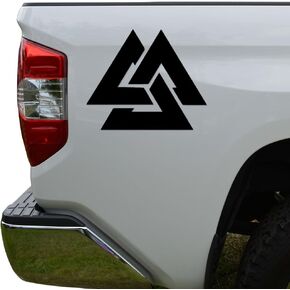 Viking Fallen Warrior Valknut Die Cut Vinyl Decal Sticker For Car Truck Motorcycle Window Bumper Wall Decor Size- [10 inch/25 cm] Tall Color- Gloss Black