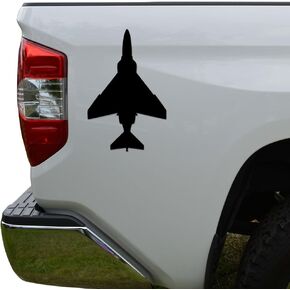 F-4 Phantom Fighter Jet Die Cut Vinyl Decal Sticker For Car Truck Motorcycle Window Bumper Wall Decor Size- [6 inch/15 cm] Tall Color- Matte Black