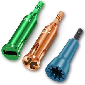 "MINROTAL 3-in-1 Wire Twister and Stripper Set - Durable Blue Metal Construction with 3 and 5-Way Stripping Compatibility - Includes 1/4 Inch Chuck for Power Drills."