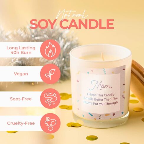 هدايا مضحكة للأم | شمعة الصويا المعطرة | هدايا عيد الأم، شموع هدايا عيد الميلاد للأم، الأم، عيد الأم | هدايا للنساء in Kuwait