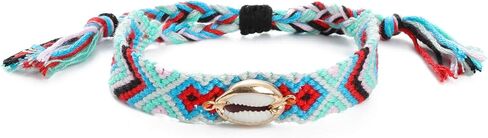 أساور بوهيمية مصنوعة يدويًا للنساء والرجال، جديلة قابلة للتكديس مع صدفة in Kuwait