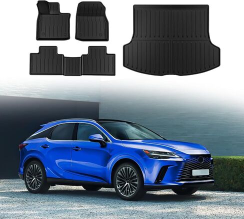 Cargo Liner Seat Back Covers for 2023 2024 Lexus RX350 Accessories, All-Weather TPE Car Carpets Trunk Mat Custom Fit Lexus RX350/RX350h/RX500h(Not Fit RX450h) in Saudi Arabia