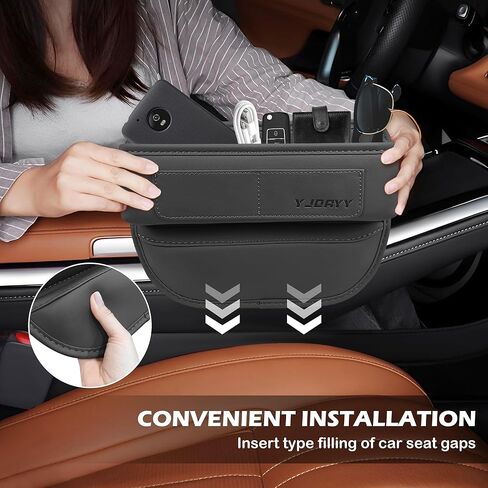 Car Seat Gap Filler 2 pack Car Gap Filler Seat Organizer Front Seat Leather Car Accessories for Women Men, Car Essentials for SUV Truck, Adjustable Seat Gap Filler Organizer for Phones, Keys, Cards in Kuwait