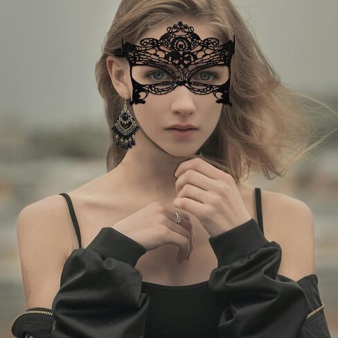 HAIAISO القوطية المختنق هالوين مصاص دماء المختنق قلادة الأسود الدانتيل المختنق الدانتيل تنكر قناع القوطية أقراط سوار لجميع القديسين in Kuwait