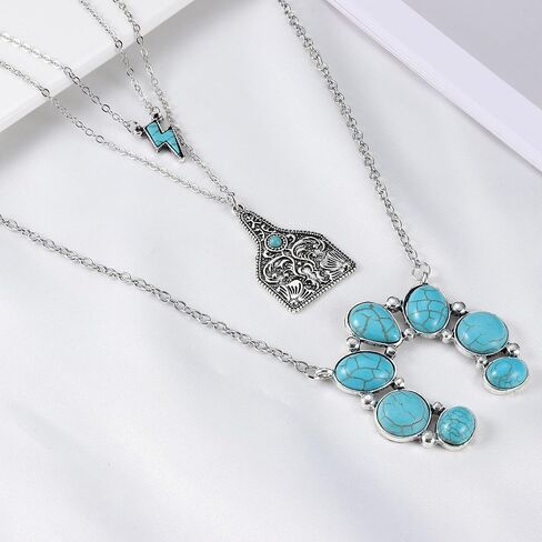 Subiceto 9Pcs 𝐖𝐞𝐬𝐭𝐞𝐫𝐧 𝐍𝐞𝐜𝐤𝐥𝐚𝐜𝐞 Jewelry 𝐍𝐚𝐯𝐚𝐣𝐨 𝐏𝐞𝐚𝐫𝐥 𝐍𝐞𝐜𝐤𝐥𝐚𝐜𝐞 for Women Cowgirl 𝐓𝐮𝐫𝐪𝐮𝐨𝐢𝐬𝐞 Cow Lightning Horseshoe 𝐏𝐞𝐧𝐝𝐚𝐧𝐭 𝐍𝐞𝐜𝐤𝐥𝐚𝐜𝐞 𝐁𝐞𝐚𝐝 𝐍𝐞𝐜𝐤𝐥𝐚𝐜𝐞𝐬 Boho Vintage Beaded Choker Layered Turquoise Jewelry Set in Saudi Arabia