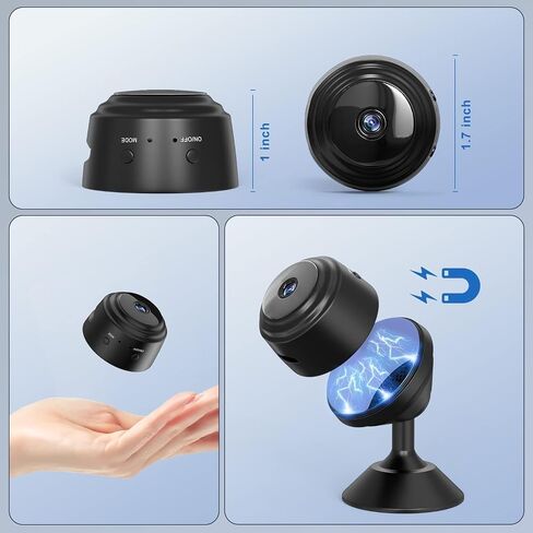Mini Hidden Camera WiFi Camera, Portable Nanny Camera 1080P Home Security Surveillance Cameras with AI Motion Detection Alerts, Clear Night Vision,Real Time Record Surveillance Camera in Saudi Arabia