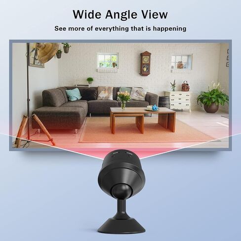 Mini Hidden Camera WiFi Camera, Portable Nanny Camera 1080P Home Security Surveillance Cameras with AI Motion Detection Alerts, Clear Night Vision,Real Time Record Surveillance Camera in Saudi Arabia