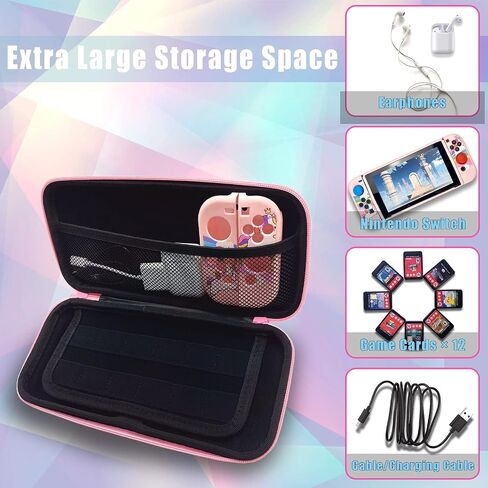 Hard Carrying Case Kit for Nintendo Switch, Unicorn Portable Travel Bag with TPU Protective Case Soft for Nintendo Switch, 12 Game Card Slots & Mesh Pocket to Store All Accessories in Saudi Arabia