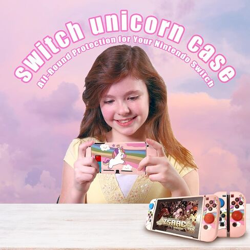 Hard Carrying Case Kit for Nintendo Switch, Unicorn Portable Travel Bag with TPU Protective Case Soft for Nintendo Switch, 12 Game Card Slots & Mesh Pocket to Store All Accessories in Saudi Arabia