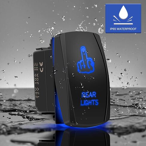 مقاوم للماء 5 دبوس أضواء خلفية الروك التبديل الليزر إصبع SPST ON / OFF اثنين LED الخلفية الضوء الأزرق 20A 12V للسيارات السيارات دراجة نارية شاحنة قارب البحرية على الطرق الوعرة استبدال عدة (مع سلك الطائر) in Saudi Arabia