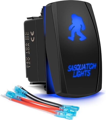 مقاوم للماء 5 دبوس أضواء خلفية الروك التبديل الليزر إصبع SPST ON / OFF اثنين LED الخلفية الضوء الأزرق 20A 12V للسيارات السيارات دراجة نارية شاحنة قارب البحرية على الطرق الوعرة استبدال عدة (مع سلك الطائر) in Saudi Arabia