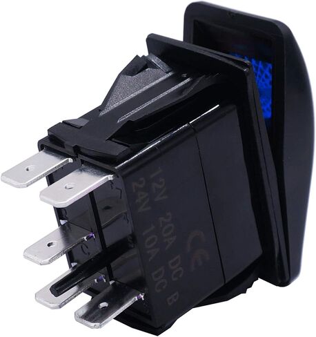 Twidec/لحظة القرن الروك تبديل التبديل SPST 5 دبوس 20A 12V 24VDC ON OFF الأحمر LED ضوء دفع زر التبديل شريط السيارة مع مجموعة أسلاك التوصيل A11625B-R-X in Saudi Arabia
