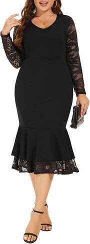 فساتين كوكتيل مقاس كبير للسيدات 2023 على شكل ذيل السمكة ودانتيل حورية البحر in Kuwait