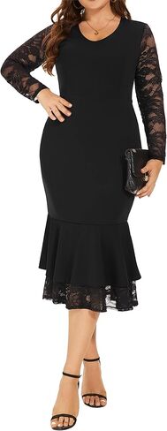 فساتين كوكتيل مقاس كبير للسيدات 2023 على شكل ذيل السمكة ودانتيل حورية البحر in Kuwait