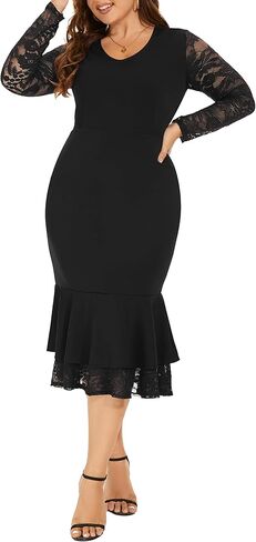 فساتين كوكتيل مقاس كبير للسيدات 2023 على شكل ذيل السمكة ودانتيل حورية البحر in Kuwait