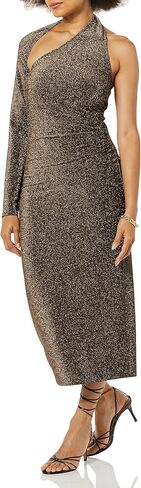 Women's Nola One Shoulder Metallic Midi Dress in Saudi Arabia
