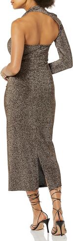 Women's Nola One Shoulder Metallic Midi Dress in Saudi Arabia