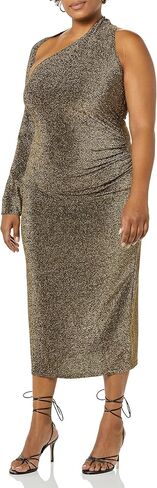 Women's Nola One Shoulder Metallic Midi Dress in Saudi Arabia