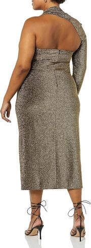 Women's Nola One Shoulder Metallic Midi Dress in Saudi Arabia