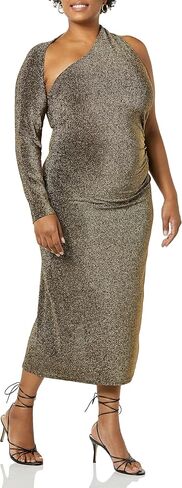 Women's Nola One Shoulder Metallic Midi Dress in Saudi Arabia