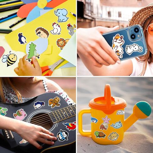 100 Pcs Cute Animal Stickers for Water Bottle, Laptop, Skateboard, Luggage, Phone Case, Vinyl Stickers Pack Easter Gifts for Kids Teens Girls Boys in Saudi Arabia