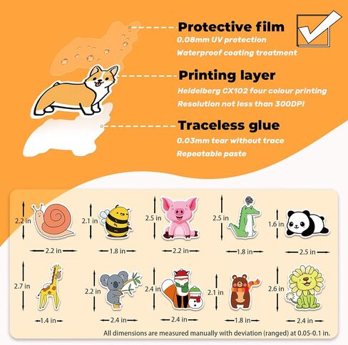 100 Pcs Cute Animal Stickers for Water Bottle, Laptop, Skateboard, Luggage, Phone Case, Vinyl Stickers Pack Easter Gifts for Kids Teens Girls Boys in Saudi Arabia
