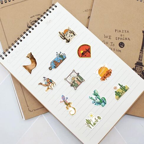 50 قطعة من ملصقات مغامرات الصحراء من الفينيل المقاومة للماء لزجاجة المياه والكمبيوتر المحمول والجيتار ولوح التزلج والدراجة النارية والدراجة النارية وقارورة مائية وحقيبة الأمتعة للبالغين والمراهقين (مغامرة الصحراء) in Kuwait