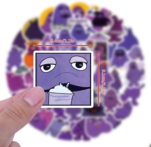 مجموعة 63 قطعة من ملصقات التجهم، ملصقات لاصقة مقاومة للماء من الفينيل الجمالية الكرتونية اللطيفة لزجاجة المياه، والكمبيوتر المحمول، والهاتف، ودفتر القصاصات، وهدايا يومية للبالغين والمراهقين in Kuwait