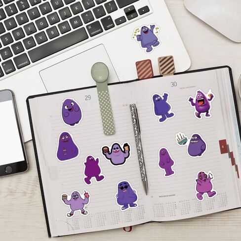 مجموعة 63 قطعة من ملصقات التجهم، ملصقات لاصقة مقاومة للماء من الفينيل الجمالية الكرتونية اللطيفة لزجاجة المياه، والكمبيوتر المحمول، والهاتف، ودفتر القصاصات، وهدايا يومية للبالغين والمراهقين in Kuwait