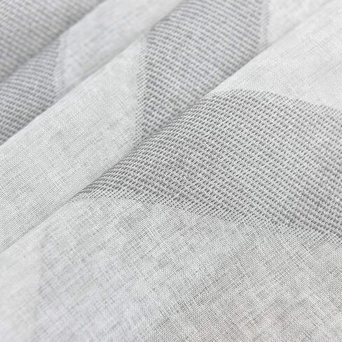 NAPEARL French Door Curtains Geometric Patterns Sidelight for Front Door, Faux Linen Semi-Sheer with Top and Bottom Rod Pocket, 1 Panel in Kuwait