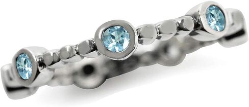 Silvershake Genuine Gemstone 925 Sterling Silver Minimalist Stackable Ring Jewelry for Teens or Women in Saudi Arabia