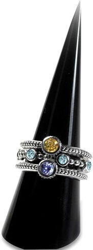 Silvershake Genuine Gemstone 925 Sterling Silver Minimalist Stackable Ring Jewelry for Teens or Women in Saudi Arabia