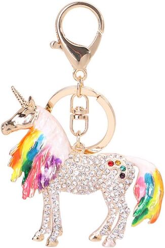 AIBEARTY Rhinestone Unicorn Key Ring Exquisite Keychain Car Bag Pendant Decoration Gift in Kuwait