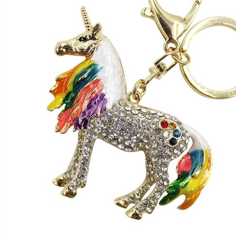 AIBEARTY Rhinestone Unicorn Key Ring Exquisite Keychain Car Bag Pendant Decoration Gift in Kuwait