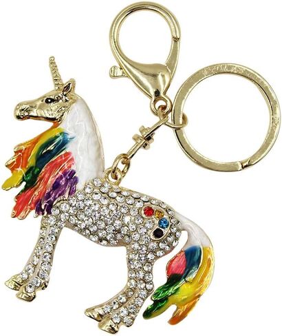 AIBEARTY Rhinestone Unicorn Key Ring Exquisite Keychain Car Bag Pendant Decoration Gift in Kuwait