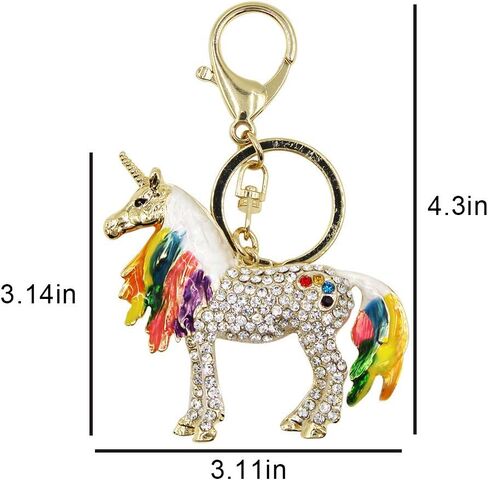 AIBEARTY Rhinestone Unicorn Key Ring Exquisite Keychain Car Bag Pendant Decoration Gift in Kuwait