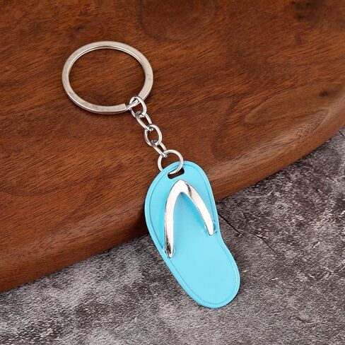tenghong2021 Alloy Slipper Keychains Decorative Flip Flop Shoes Key Rings Car Pendant Keyfob for Bag Purse Wallet in Saudi Arabia