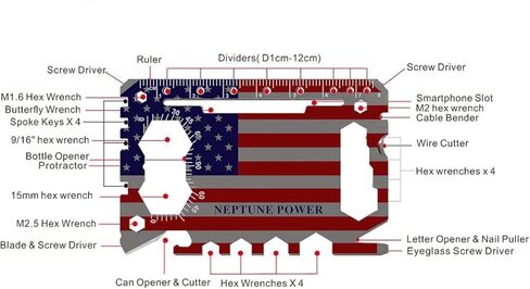 أداة متعددة البطاقات 46 في 1 من Neptune - Plus UltraTech UT1270 12V 7 Ah بطارية إنذار حمض الرصاص المختومة UT-1270 UT-1272 (بطارية واحدة + أداة واحدة) in Kuwait