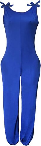Yeshire Women's Sleeveless Round Neck Loose Fit Solid Color Casual Jumpsuits Rompers Long Pants in Saudi Arabia