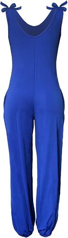 Yeshire Women's Sleeveless Round Neck Loose Fit Solid Color Casual Jumpsuits Rompers Long Pants in Saudi Arabia