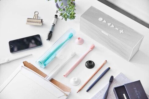 Reusable Toothbrush and Stand Made with Reusable Material and Soft Nylon Bristles in White in Saudi Arabia