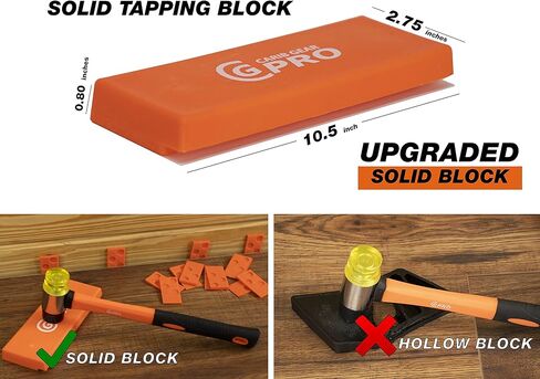 طقم تركيب أرضيات الفينيل | أدوات الأرضيات الخشبية المكونة من 43 قطعة مع 40 فاصلًا وقضيب سحب عالي التحمل وكتلة التنصت | مطرقة مقبض من الألياف الزجاجية المطورة، قبضة ناعمة غير قابلة للانزلاق in Kuwait