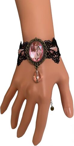 Retro Handmade Choker Necklace for Women Gothic Black Lace Necklace for Halloween Punk Costume Party Royal Court Vampire Choker in Saudi Arabia