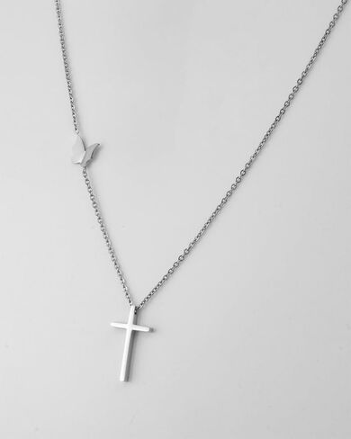 الطبقات مشبك الورق قلادة الصليب قلادة الفراشة القلائد هدايا للنساء الفتيات in Kuwait