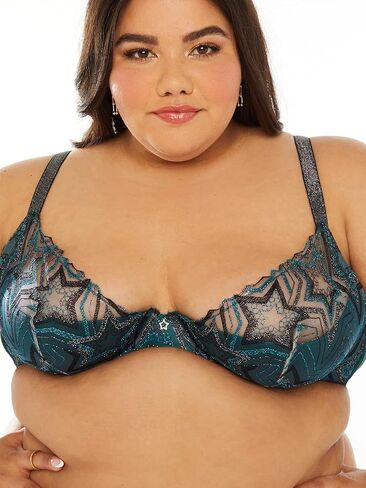 حمالة صدر Savage X للسيدات ذات نصف كوب مطرزة بنجمة لامعة عادية in Kuwait