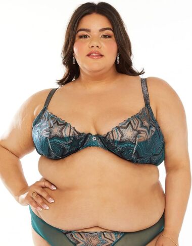 حمالة صدر Savage X للسيدات ذات نصف كوب مطرزة بنجمة لامعة عادية in Kuwait