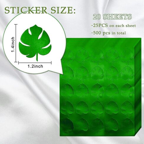 Whaline 500Pcs Gold Foil Monstera Stickers Self-Adhesive Monstera Leaves Seal Stickers Tropical Plant Leaf Label Decals for Greeting Invitation Cards Envelope Sealing Birthday Gift Wrapping Supplies in Kuwait