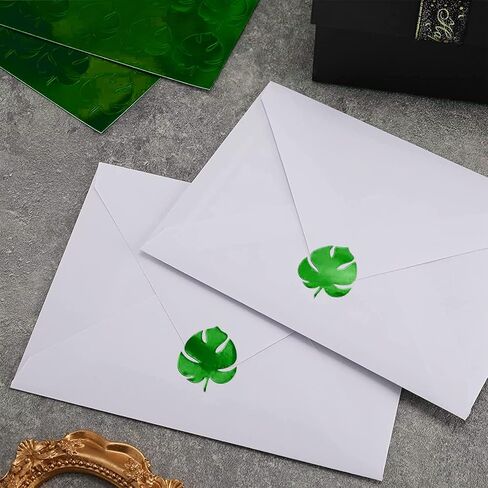Whaline 500Pcs Gold Foil Monstera Stickers Self-Adhesive Monstera Leaves Seal Stickers Tropical Plant Leaf Label Decals for Greeting Invitation Cards Envelope Sealing Birthday Gift Wrapping Supplies in Kuwait